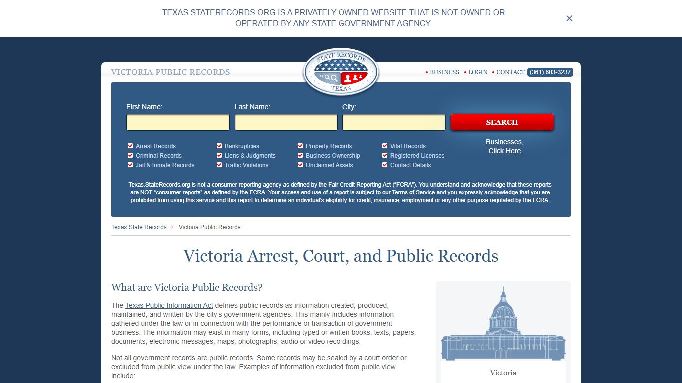 Victoria Arrest and Public Records | Texas.StateRecords.org